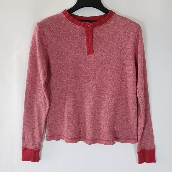 Pact Top Womens Small Waffle Knit Henley 100% Organic Cotton Holiday Christmas - Picture 2 of 8